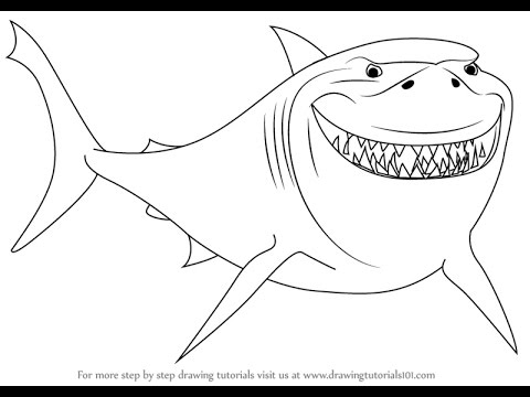 480x360 How To Draw Bruce From Finding Nemo