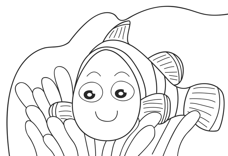 727x498 Nemo Preschool Coloring Pages Fish Cartoon Coloring Pages