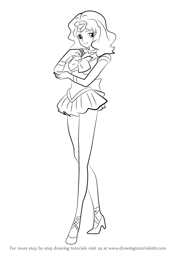 596x842 Learn How To Draw Sailor Neptune From Sailor Moon (Sailor Moon