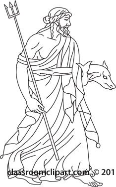 234x375 History Clipart Mythology Neptune Bw Outline