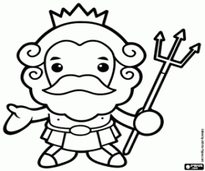 300x250 Poseidon Or Neptune, The God Of The Sea Coloring Page Printable Game