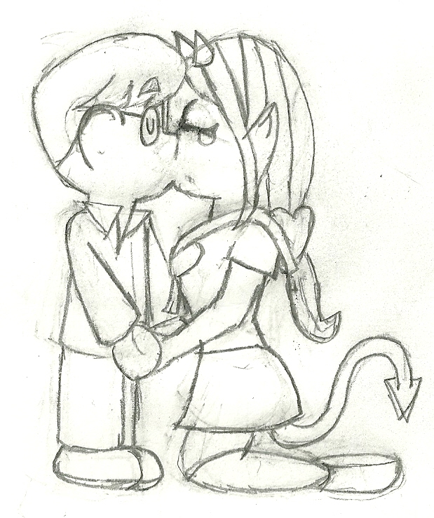 619x739 Devil Girl X Nerd Boy By Zeolightning