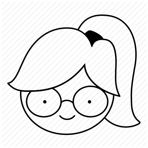 512x512 Emoji, Face, Geek, Girl, Glasses, Nerd, Ponytail Icon Icon