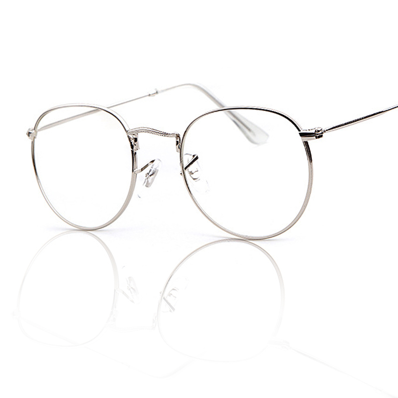 800x800 Fashion Gold Glasses Frame Women Men Round Metal Frame Mirror
