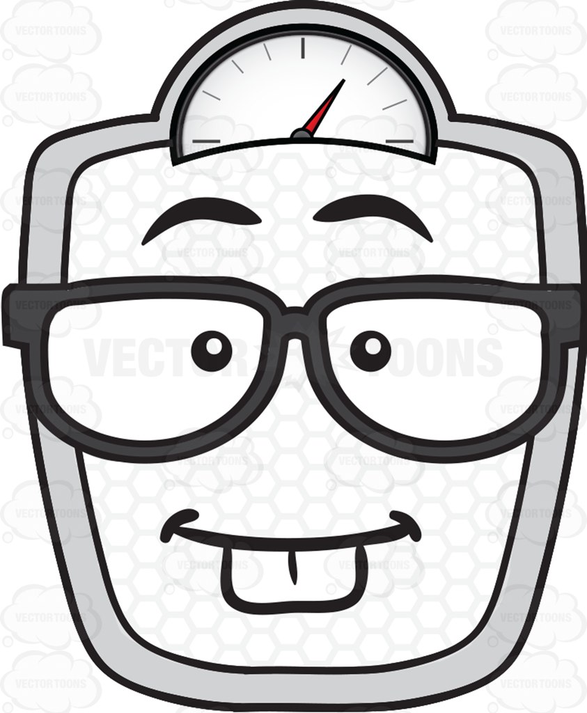 843x1024 Nerd Looking Weighing Scale Wearing Eye Glasses Emoji Cartoon