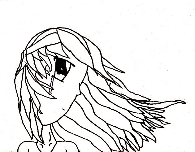 630x491 Uncoloured Anime Girl By Nerdchip7