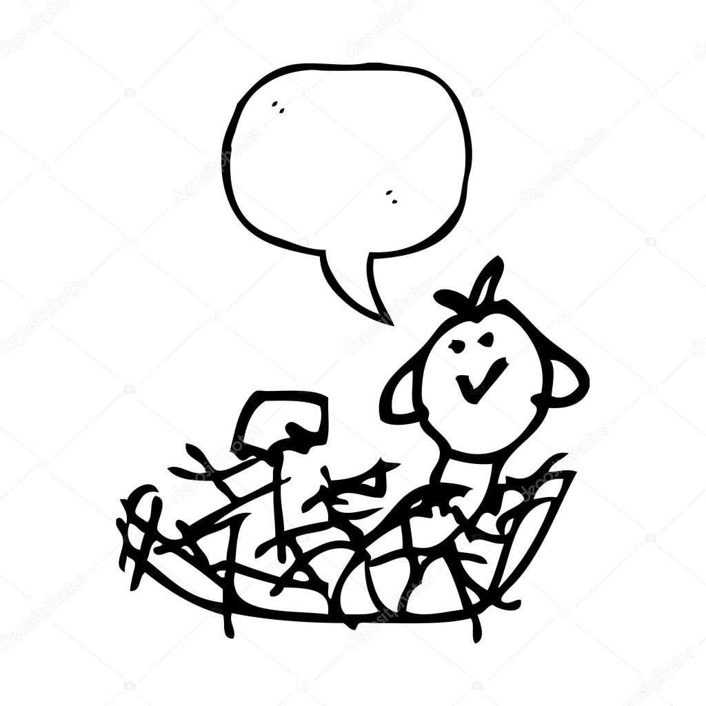 1024x1024 Bird In Nest Stock Vector Lineartestpilot