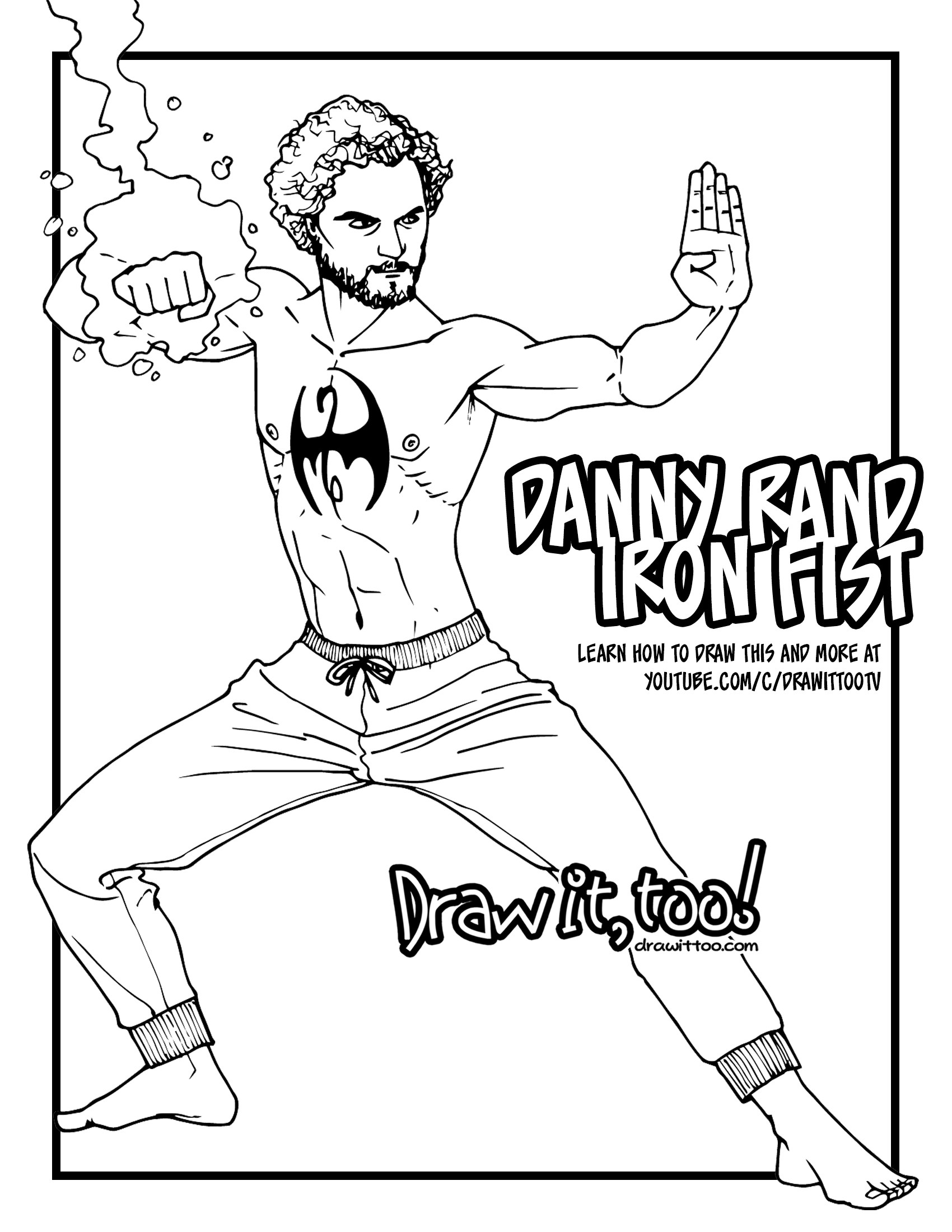 1700x2200 How To Draw Iron Fist Danny Rand (Iron Fist Netflix Series