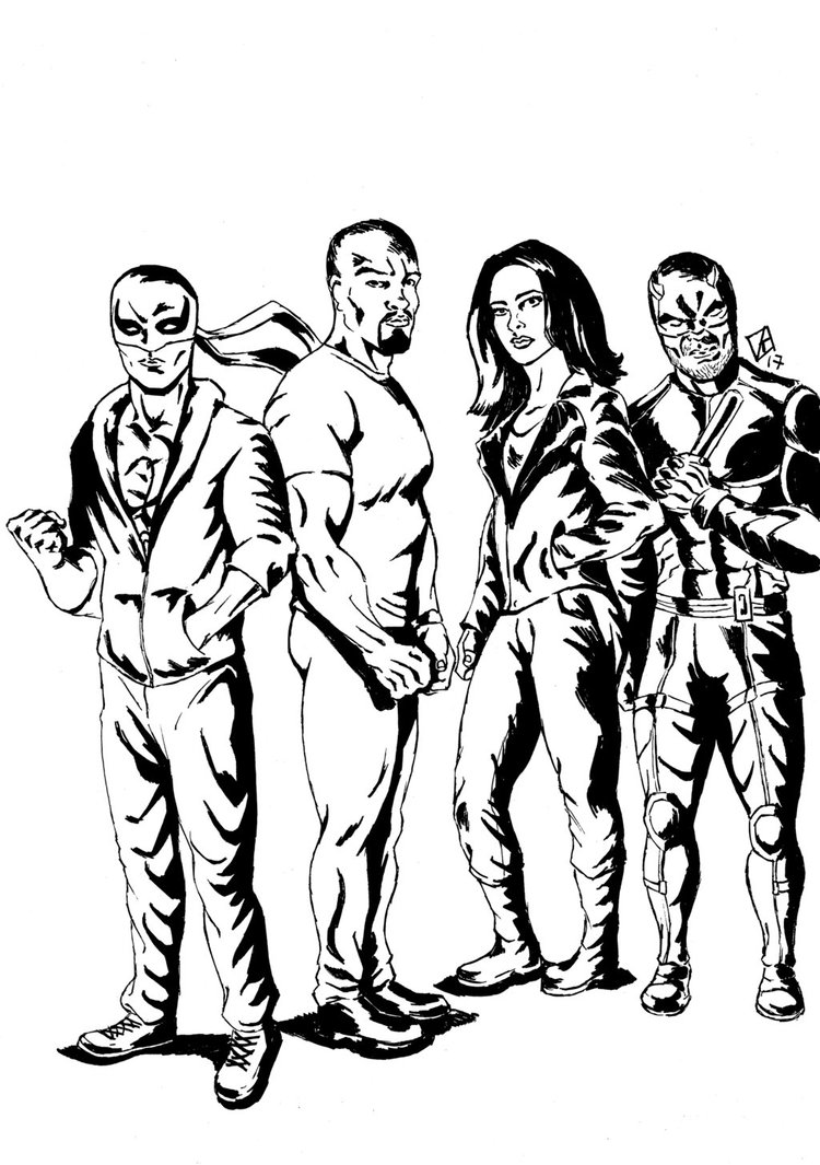 750x1065 Marvel's Netflix The Defenders Sketch By Rafaelskywalker