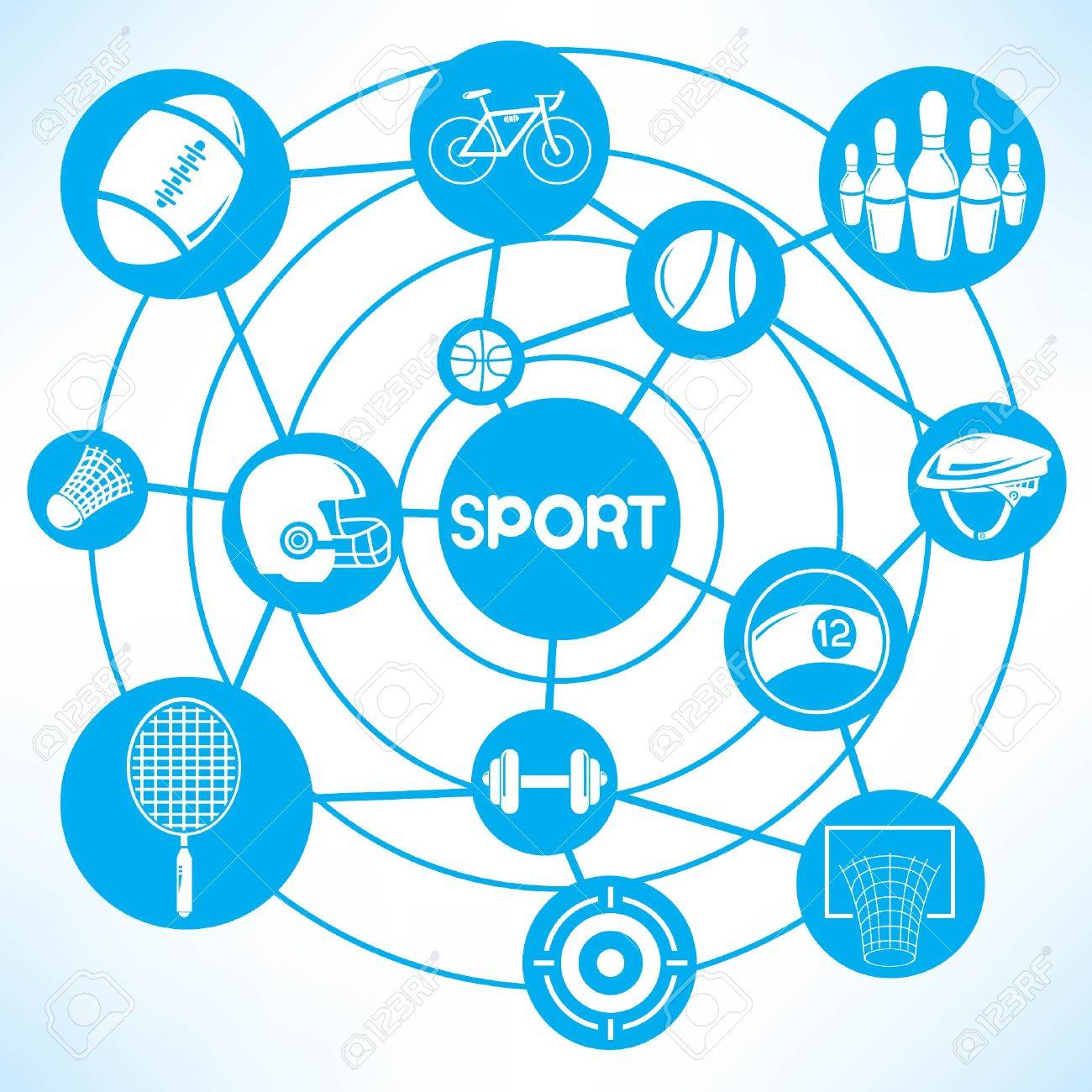 1300x1300 Sport Network, Blue Connecting Network Diagram Royalty Free