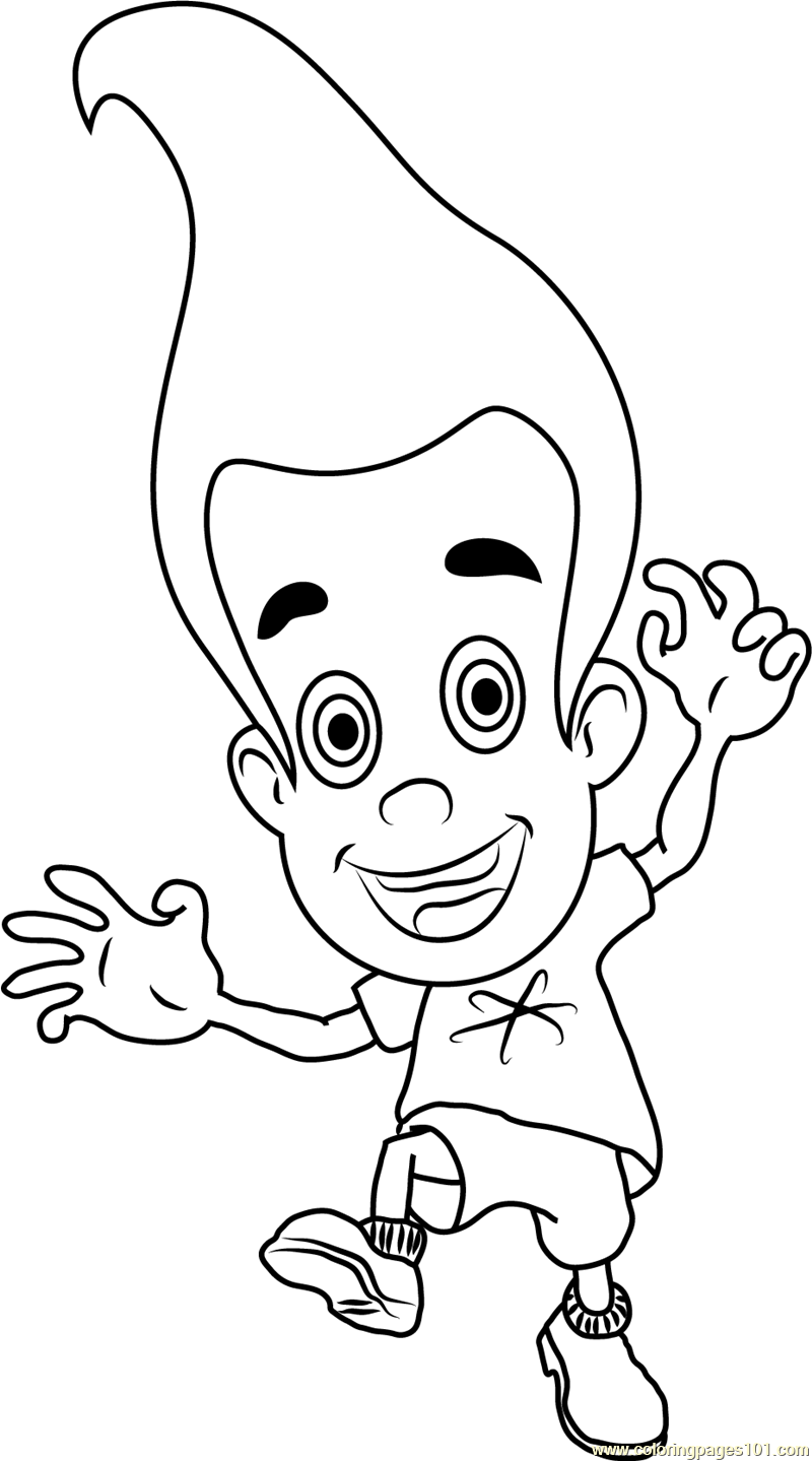 800x1439 Jimmy Neutron Having Remote Coloring Page Free The Adventures