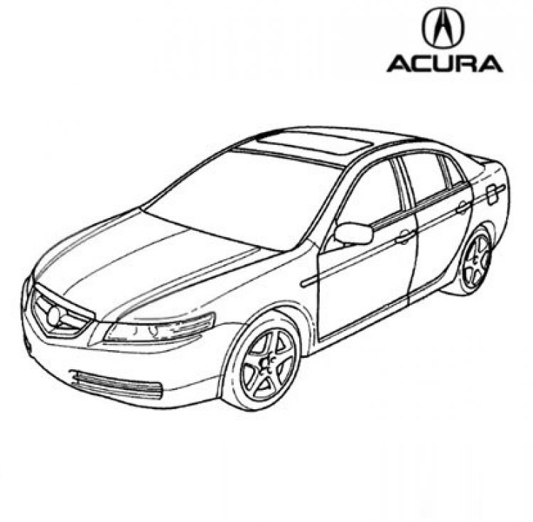 750x735 Coloring Page Of Acura Car For Kids