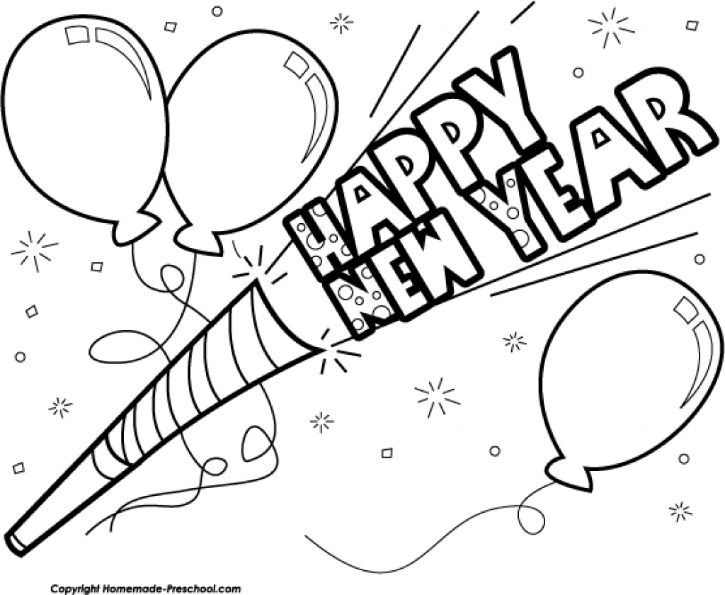 1024x840 Happy New Year Black And White Clip Art Archives