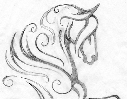 404x316 My Latest Horse Logo Design. Here Is Rough Pencil Drawing.
