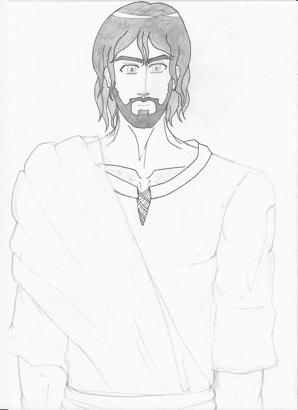 1024x1408 Jesus Christ (New Sketch) By Feesu San