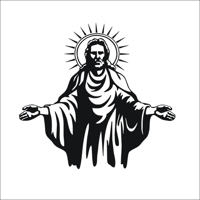 640x640 2016 New Design Jesus Avatar Pattern Wall Decals Sticker Black