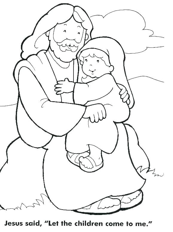 579x777 New Coloring Pages Jesus Online Loves The Little Children Page
