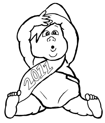 350x410 How To Draw Cartoon Baby New Year With Easy Step By Step Drawing