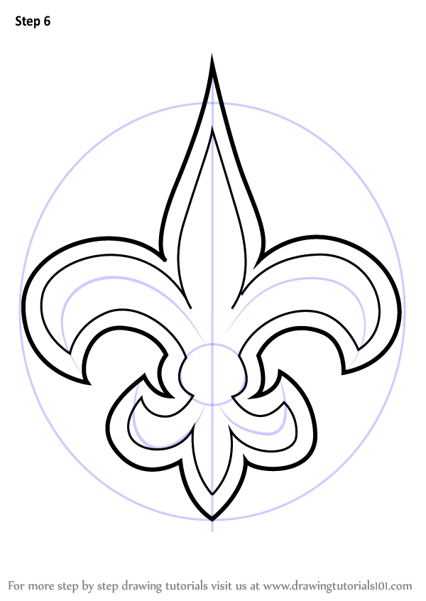 600x846 Learn How To Draw New Orleans Saints Logo (Nfl) Step By Step