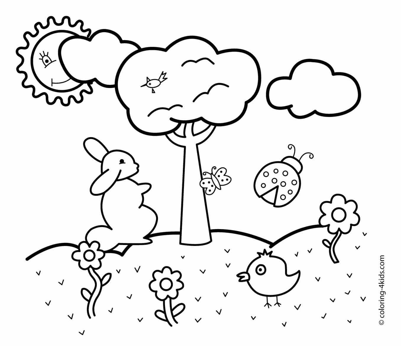 1356x1172 Simple Nature Coloring Pages New Easy Landscape Drawings Step By
