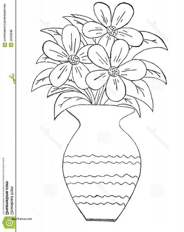 600x755 Vases Design Lovely How To Draw A Vase Of Flowers