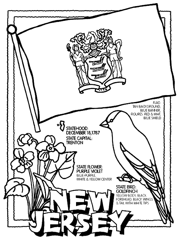 627x815 New Jersey Coloring Page