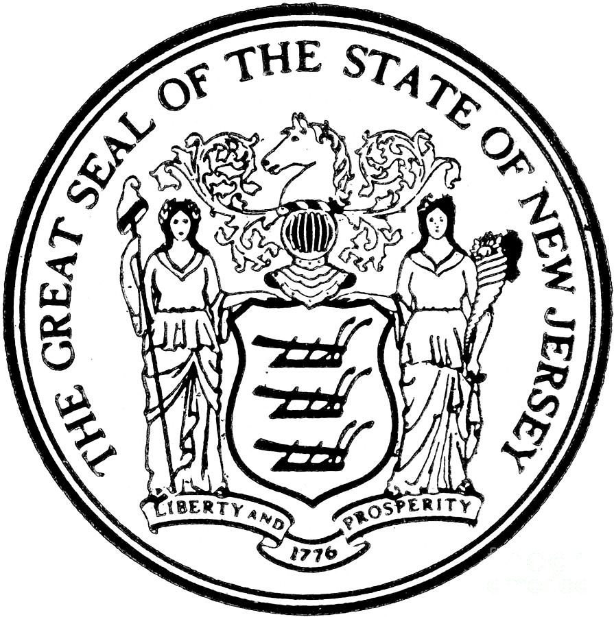895x900 State Seal New Jersey Photograph By Granger