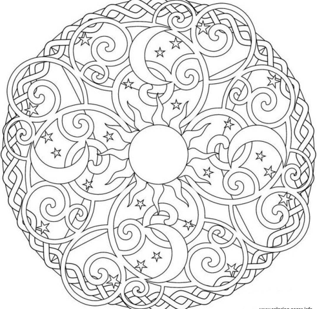 1077x1050 Moon And Stars Coloring Pages