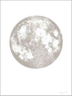236x316 Platinum Silver Moon Print, Moon Calendar 2018, Moon Phases, Lunar