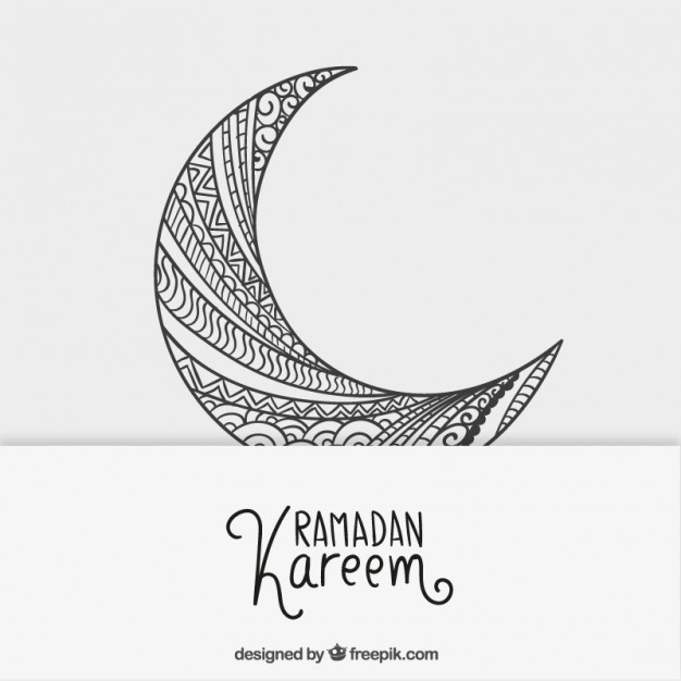 626x626 Sketchy Crescent Moon For Ramadan Kareem Vector Free Download