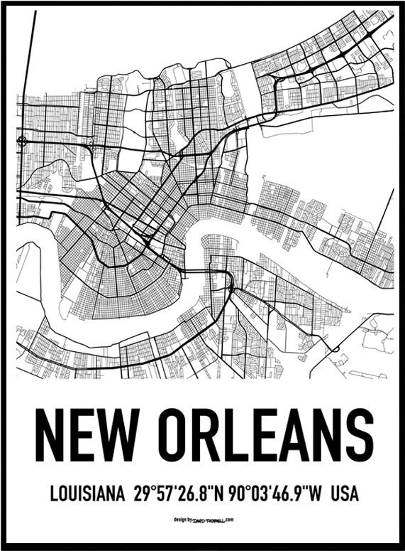 571x775 New Orleans Map Poster. Find Your Posters
