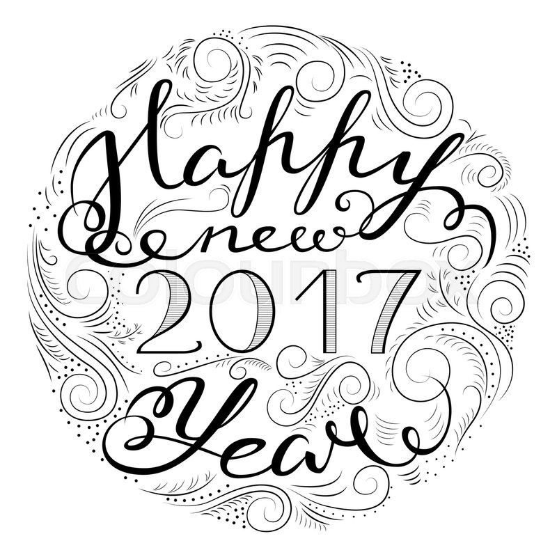 800x800 Happy New Year 2017. Celebration Greeting Card Or Poster Design