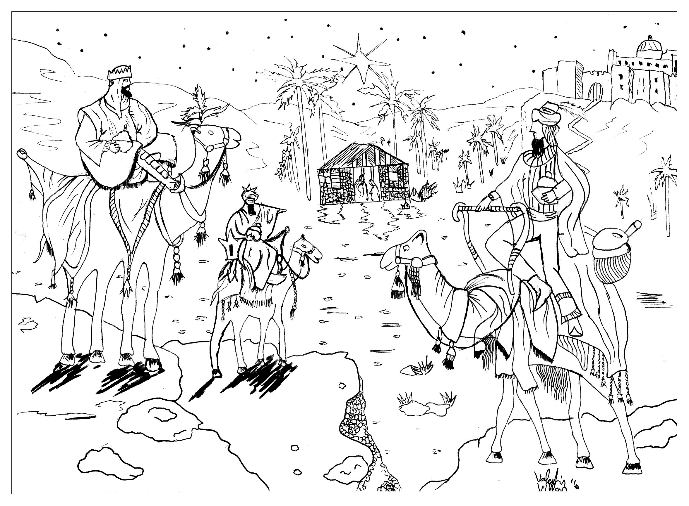 2354x1732 Draw King Wise Men By Valentin Happy New Year
