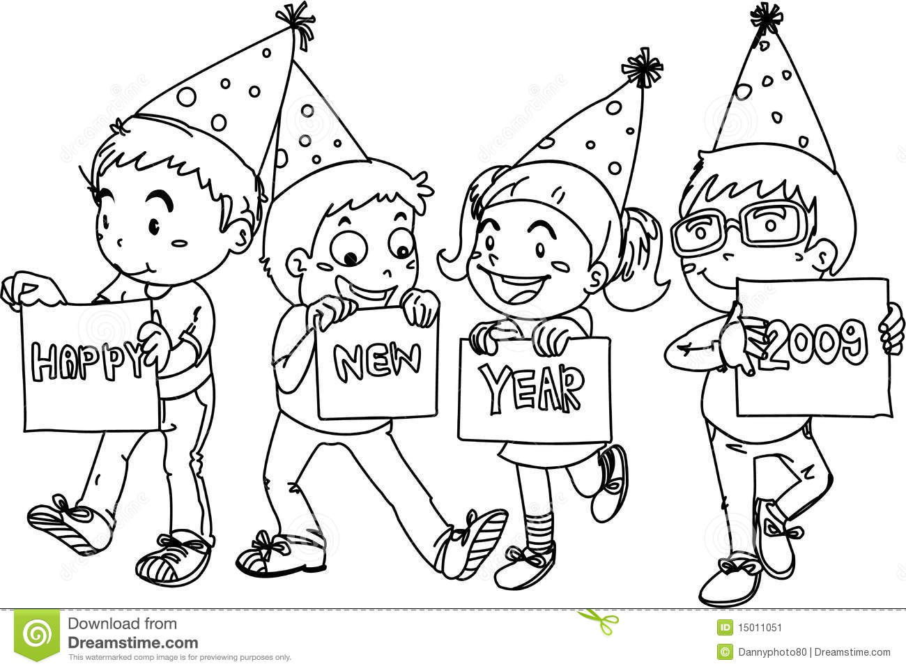 1300x963 Happy New Year Drawing For Kids Merry Christmas Amp Happy New Year