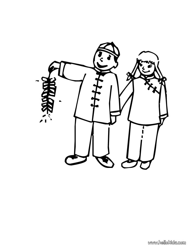 820x1060 Kids Celebrate Chinese New Year Coloring Pages