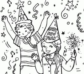 275x241 Vector New Year 2018 Coloring Page