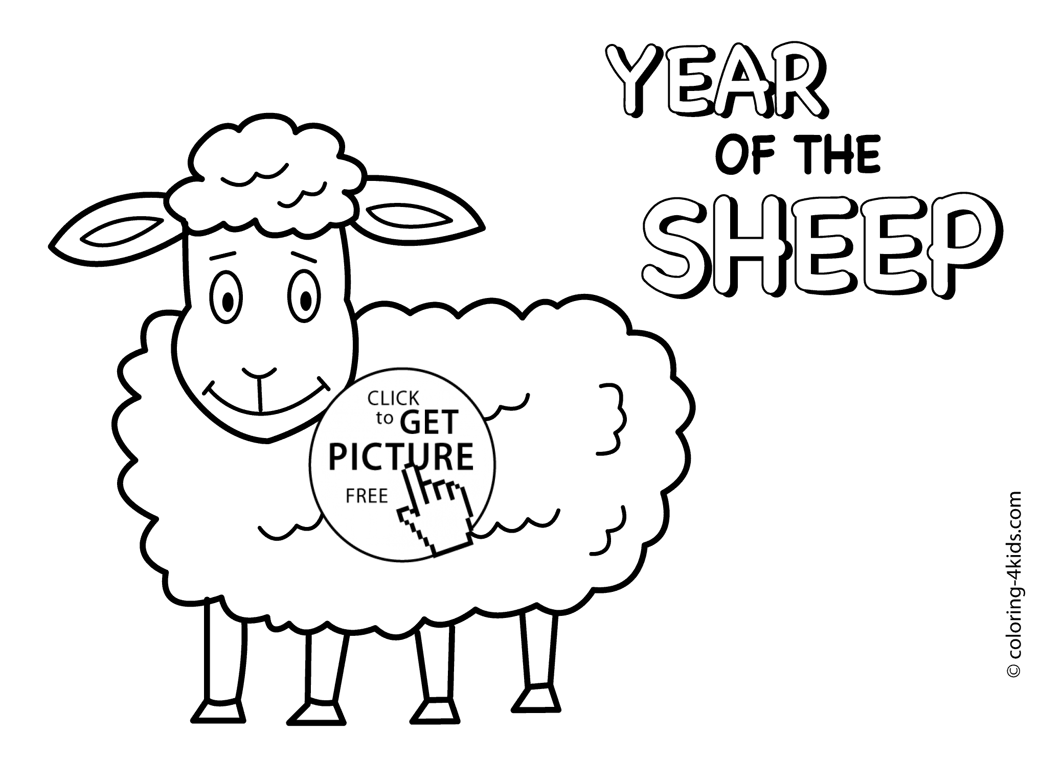 2079x1483 Of Sheep Coloring Pages For Kids, Chinese New Year Coloring Page