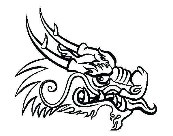 600x470 Dragon Head Coloring Page New Year Dragon Drawing Dragon Coloring