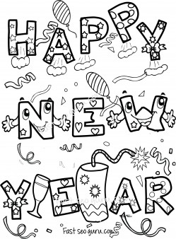 249x338 Happy New Year Coloring Pages For Kids Printable To Good Draw