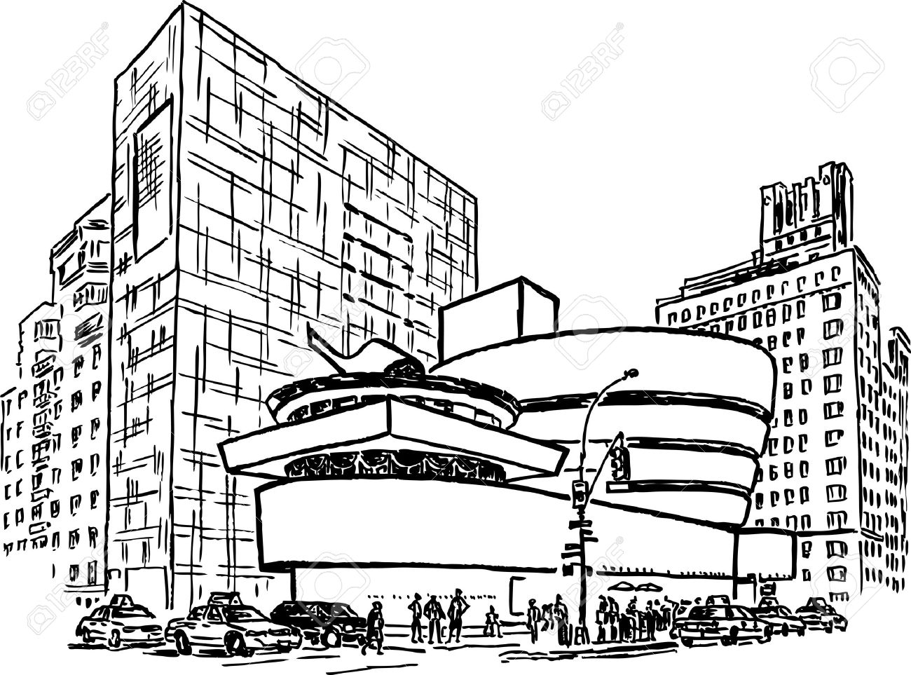 1300x963 Guggenheim Museum In New York City Royalty Free Cliparts, Vectors