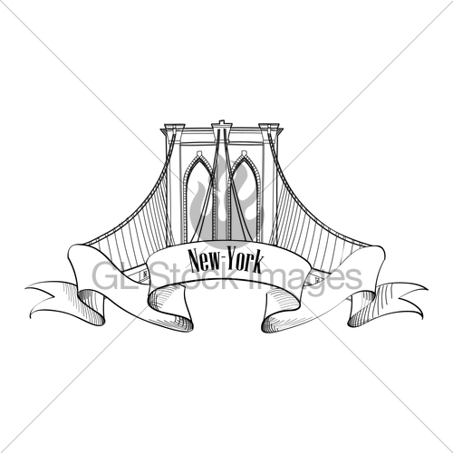 500x500 New York City, Brooklyn Bridge. Travel Usa Landmark Engra Gl