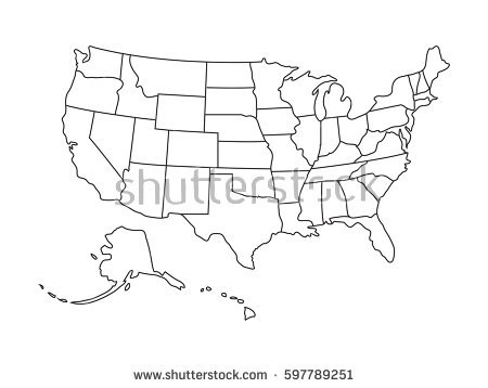 450x358 Free Us Map Silhouette Vector