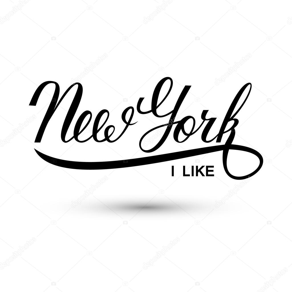 1024x1024 New York City Handwritten Logo. I Like New York. Stock Vector