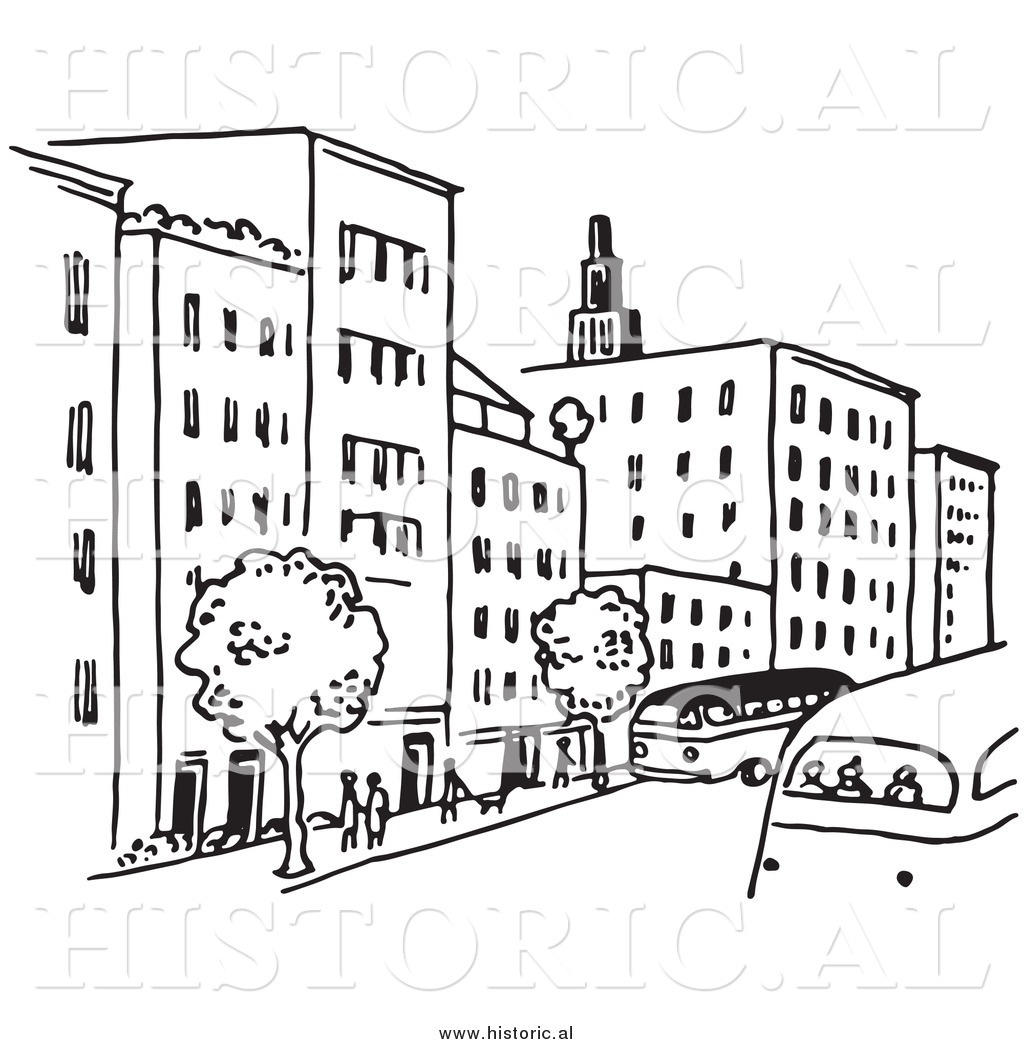 1024x1044 City Clipart Black And White