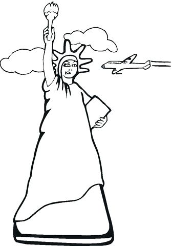 336x480 Stunning Statue Of Liberty Coloring Page Print Pages New York Free