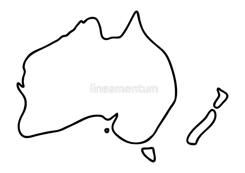 800x566 Australia New Zealand Downunder Map Art Prints By Lineamentum
