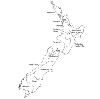 340x338 New Zealand Map Drawing