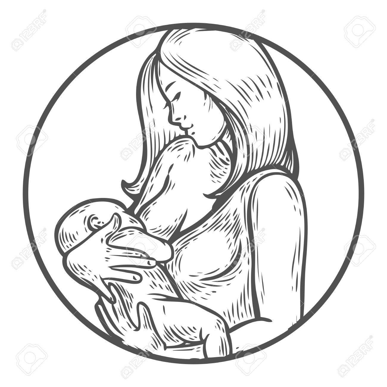 1300x1300 Woman Breastfeeding Baby, Mother Holding Newborn Baby In Arms