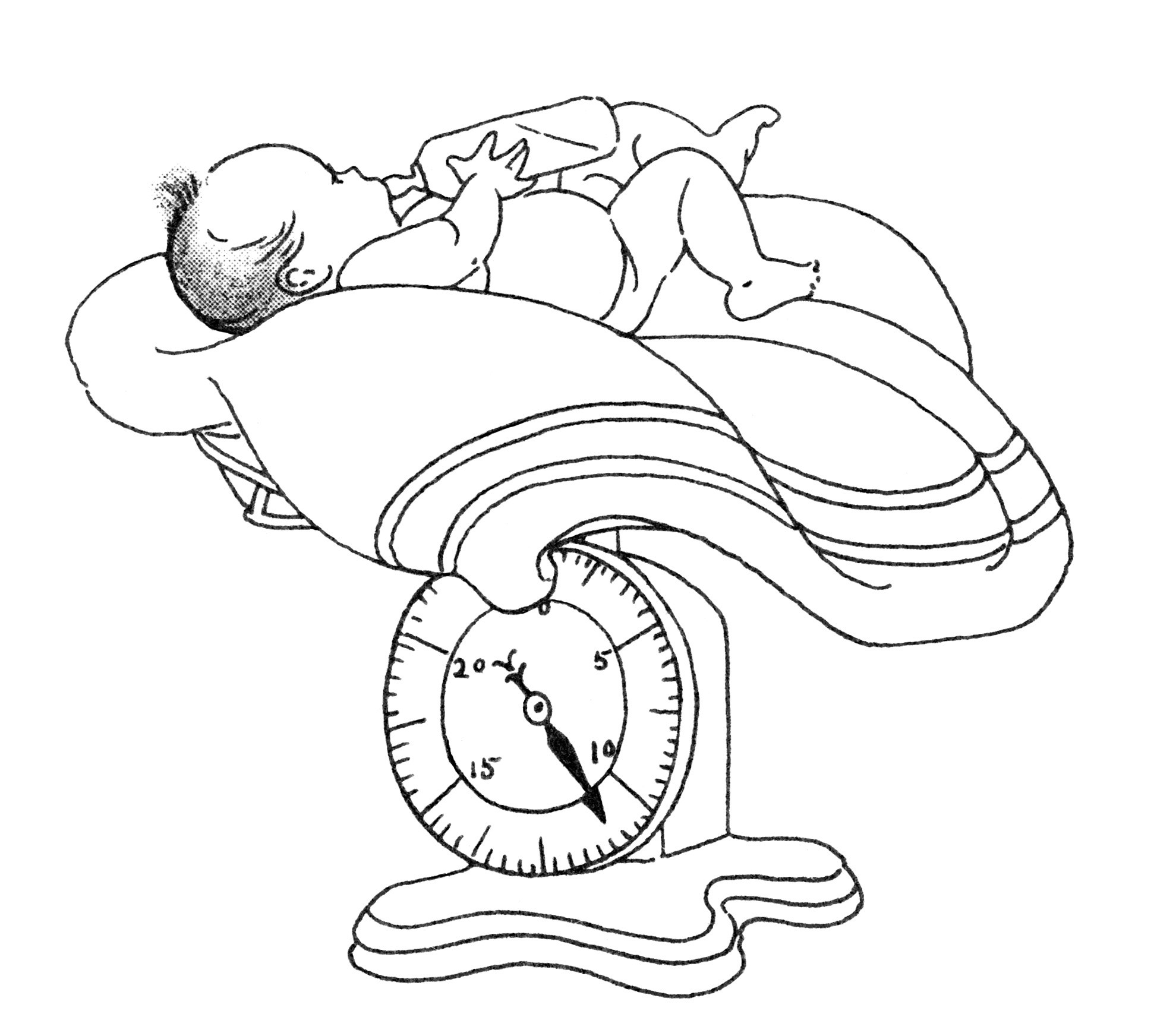 1979x1744 Vintage Baby Clip Art, Newborn On Scale Image, Free Black