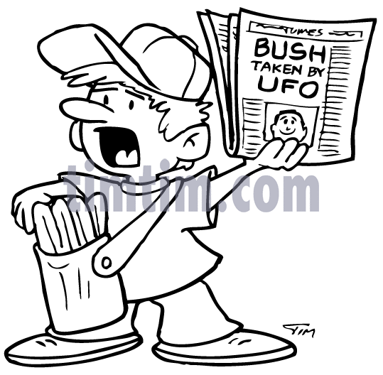 539x528 Free Drawing Of A Newspaper Boy Bw From The Category Occupations